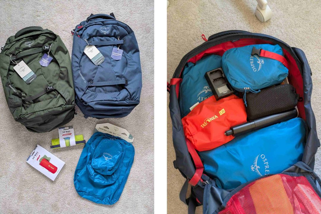 Osprey Rucksäcke mit Unterstützung von Packing Panic – leichtes Reisegepäck für Minimalisten