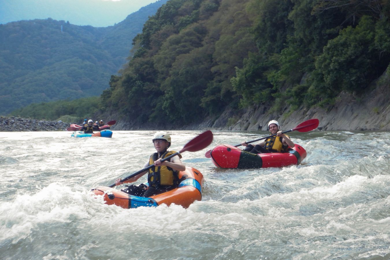 Rafting down the Fuji River