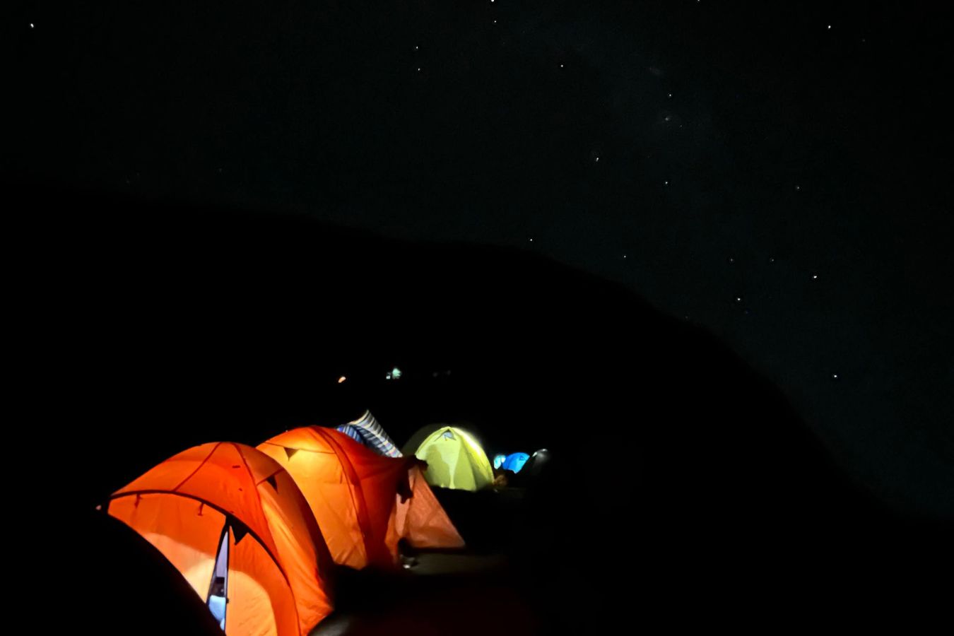 Night full with stars in Rinjani