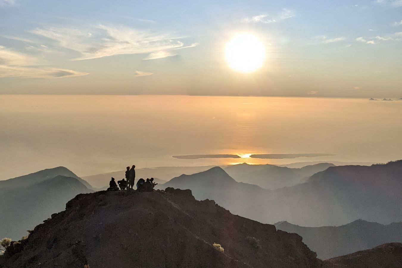 Sunrise view from the peak of Rinjani