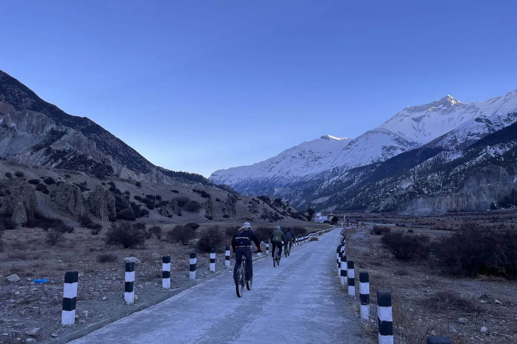 Radfahrer in Manang